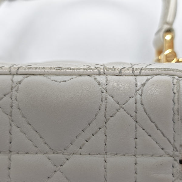 Dioramour Lady Dior Mini Cannage Lambskin White