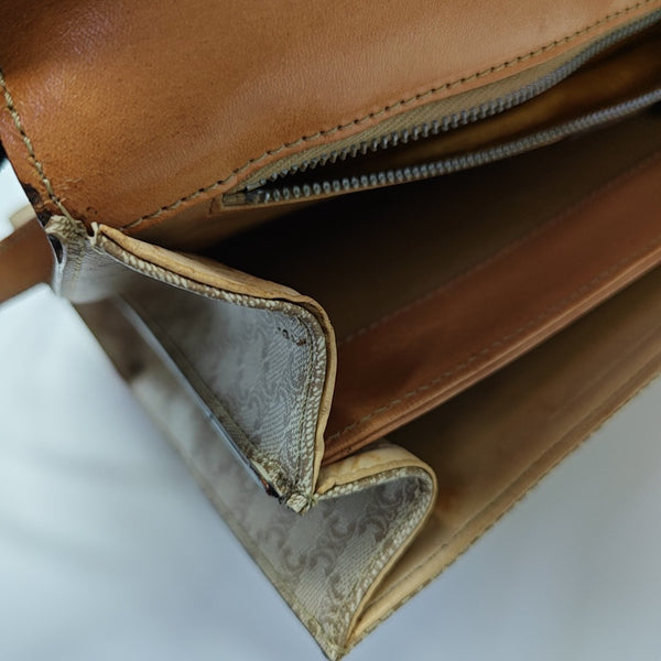 Coated Canvas Shoulder Bag Beige