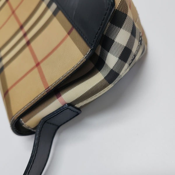 Coated Canvas Shoulder Bag Brown