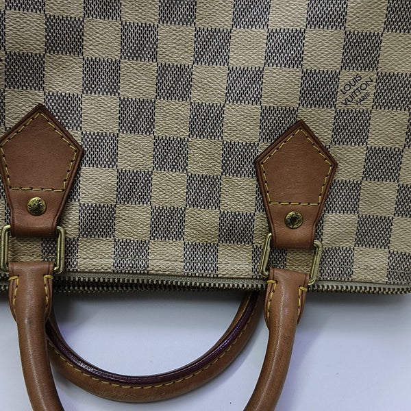 SPEEDY 30 Damier Azur Coated Canvas White