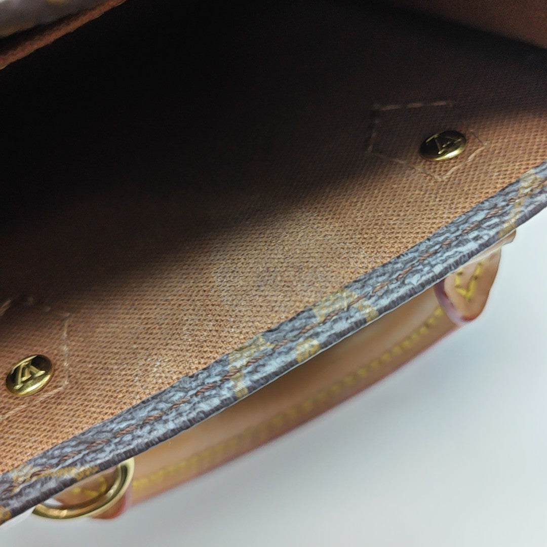 SAC PLAT Mini Monogram Coated Canvas Brown