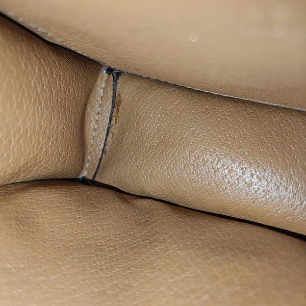 Coated Canvas Top Handle Bag Brown