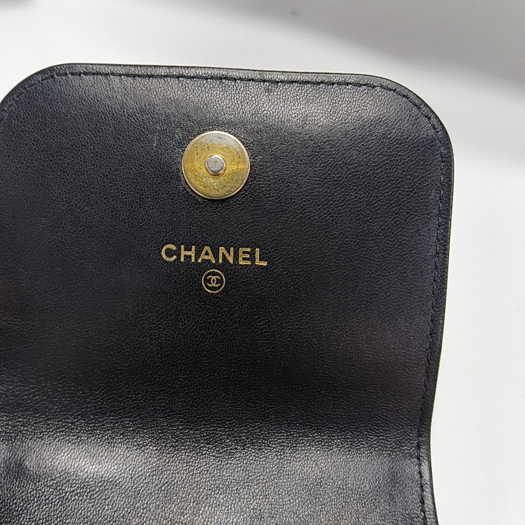 CHAIN INFINITY TOP HANDLE Quilted Lambskin Black