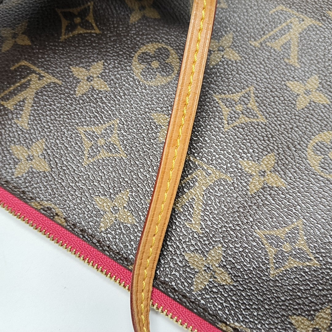 NEVERFULL MM Monogram Coated Canvas Brown