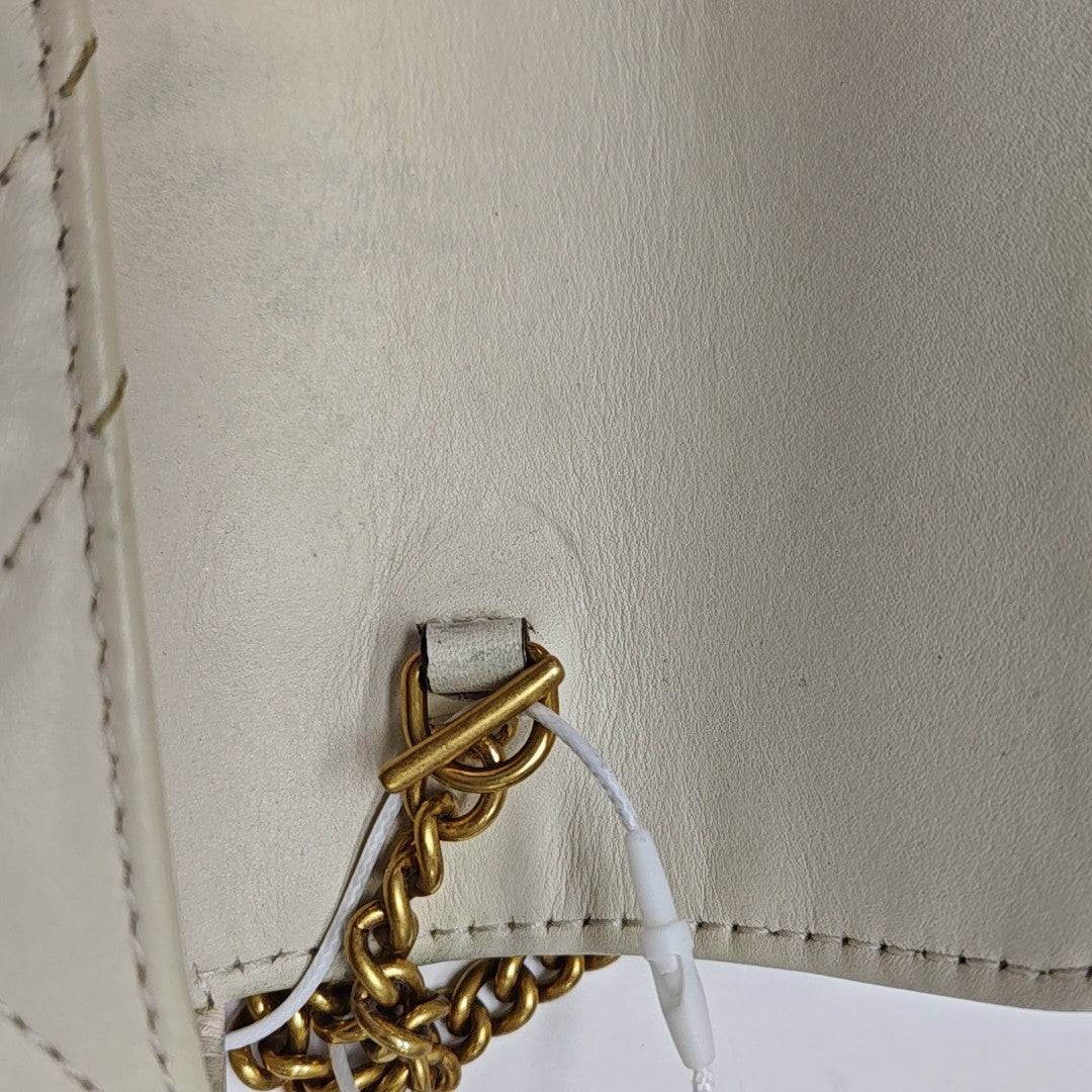 GG Marmont Mini Quilted Calfskin White