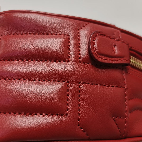Authenticated pre-owned  Gancini Quilted Calfskin Red - Shoulder Bag at Looply