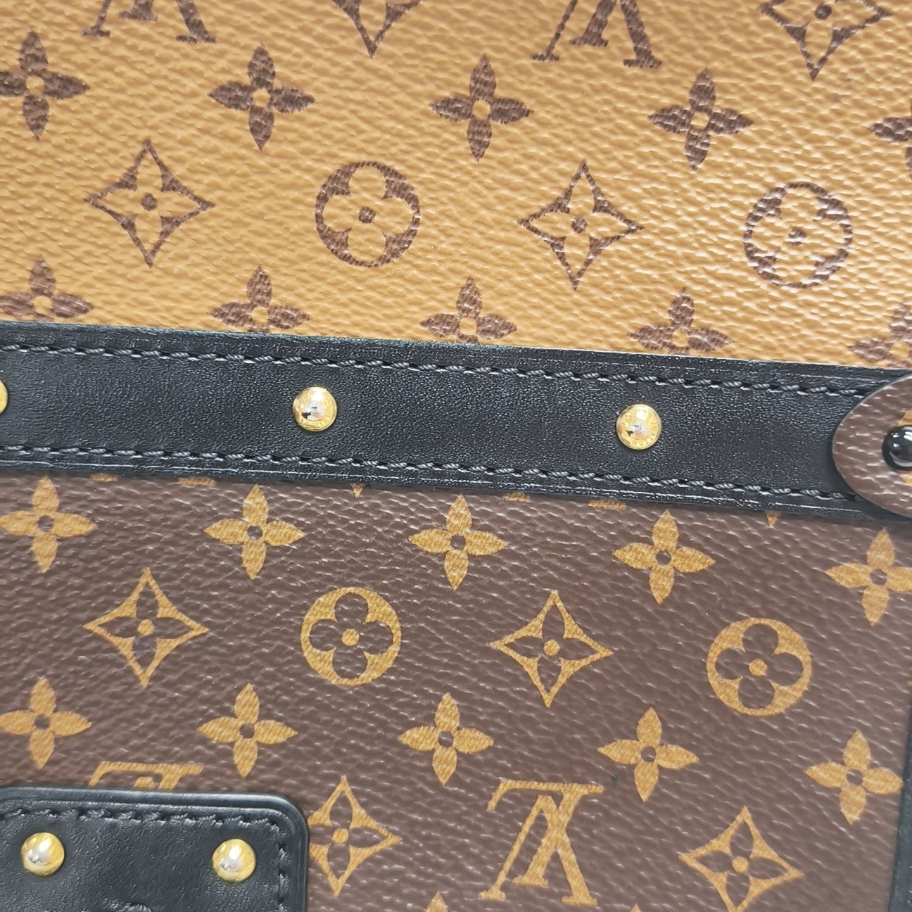 TRUNK Monogram Coated Canvas Brown