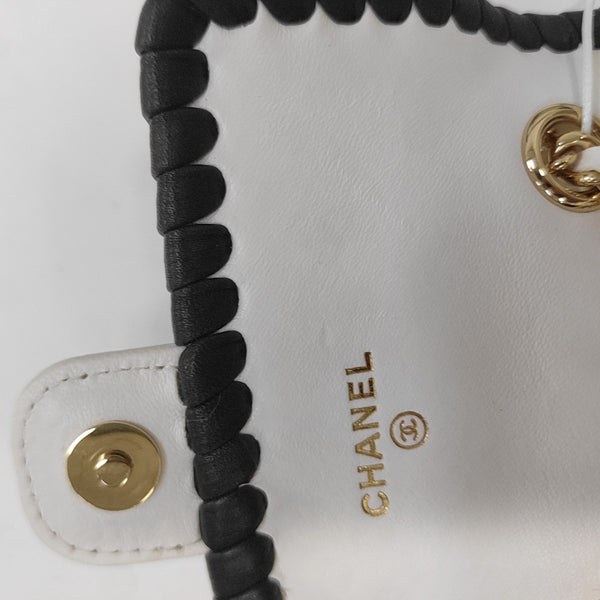 Quilted Lambskin Shoulder Bag White