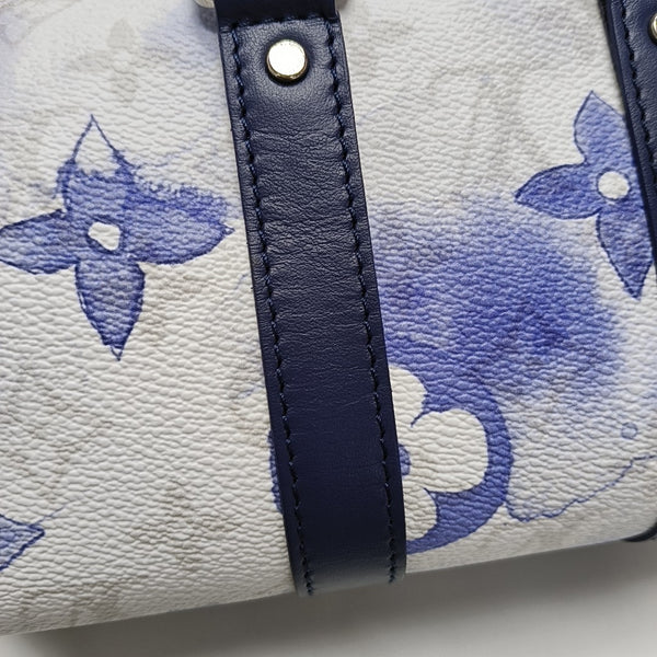 KEEPALL Nano Monogram Coated Canvas Blue