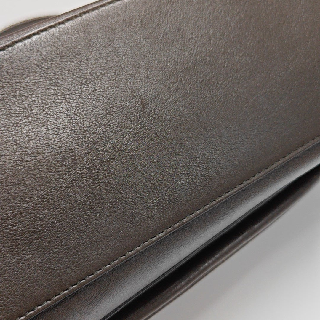 Calfskin Top Handle Bag Brown