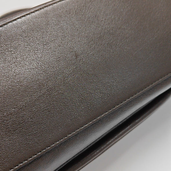 Calfskin Top Handle Bag Brown