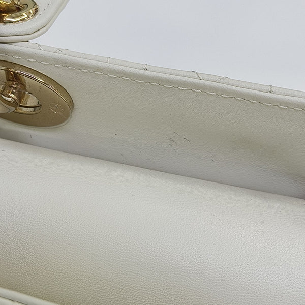 Lady Dior Small Cannage Lambskin White