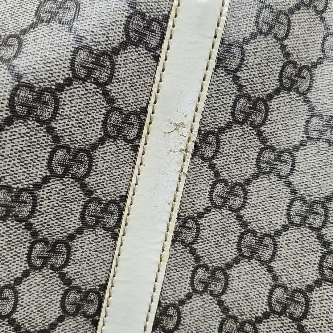 Boston Monogram Coated Canvas Beige