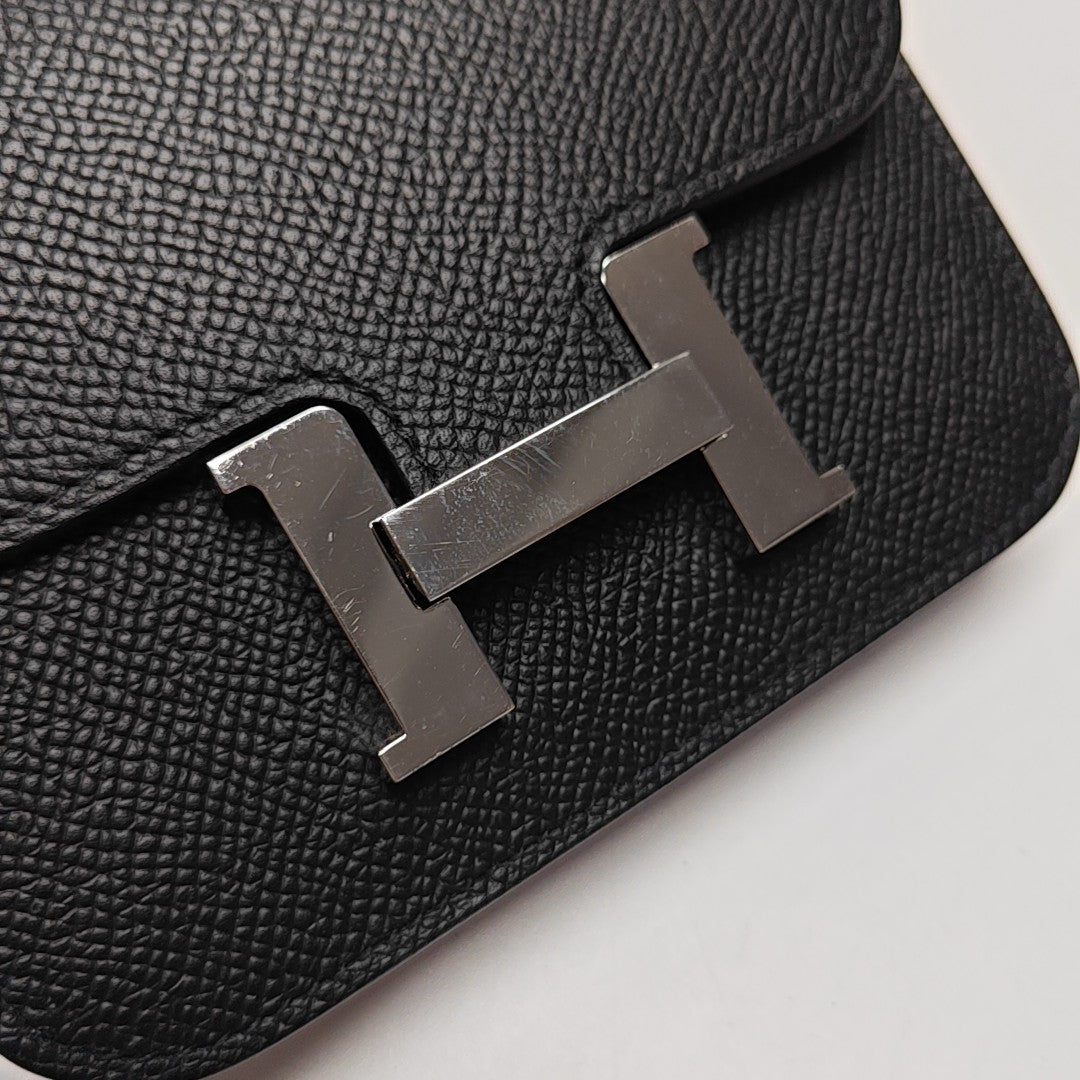 Constance Slim Epsom Black Wallet