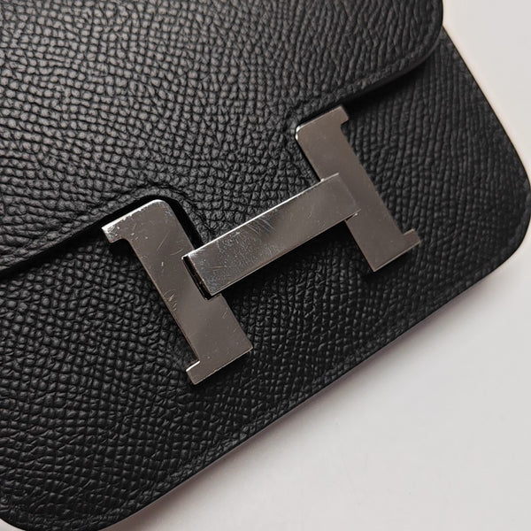 Constance Slim Epsom Black Wallet