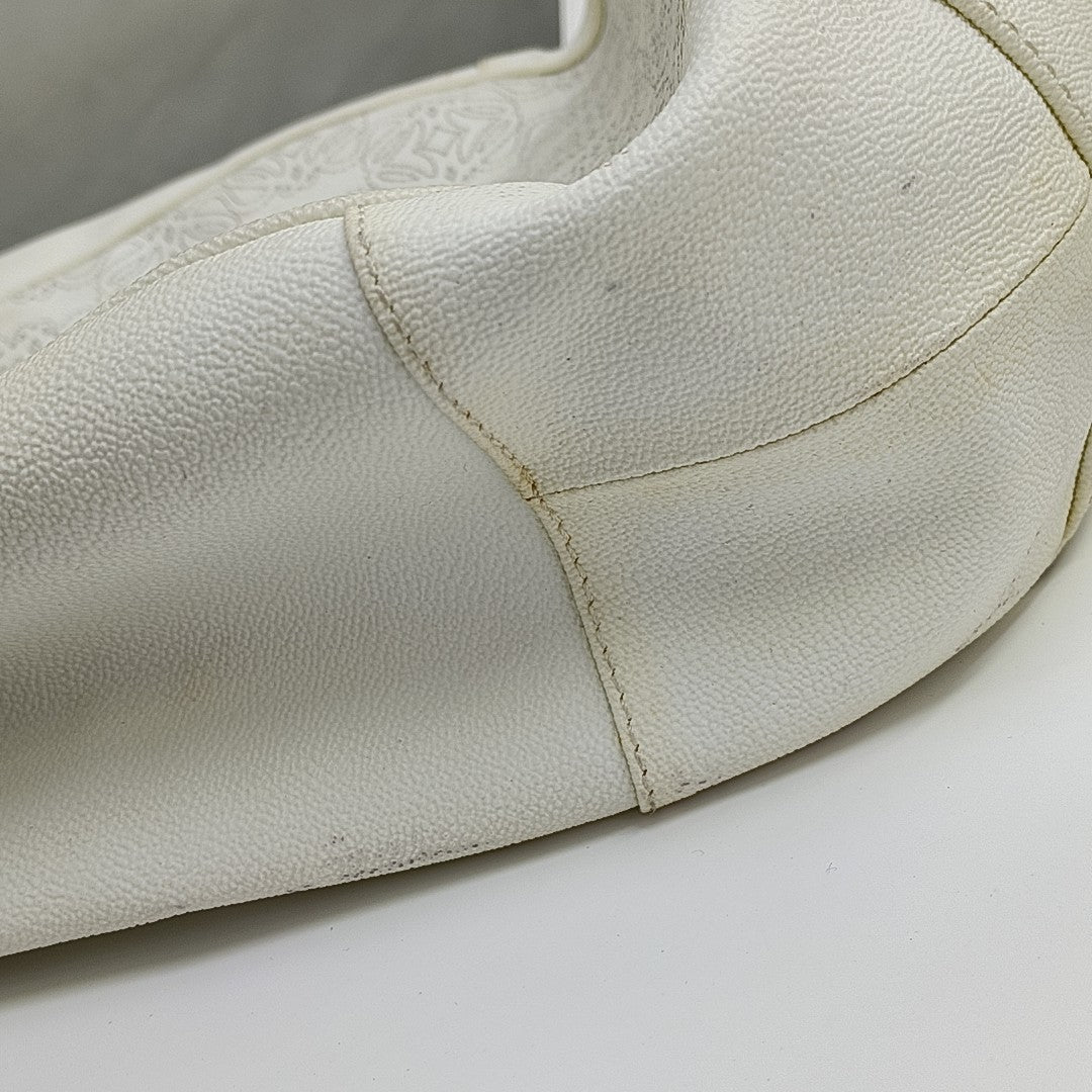 Monogram Calfskin Shoulder Bag White