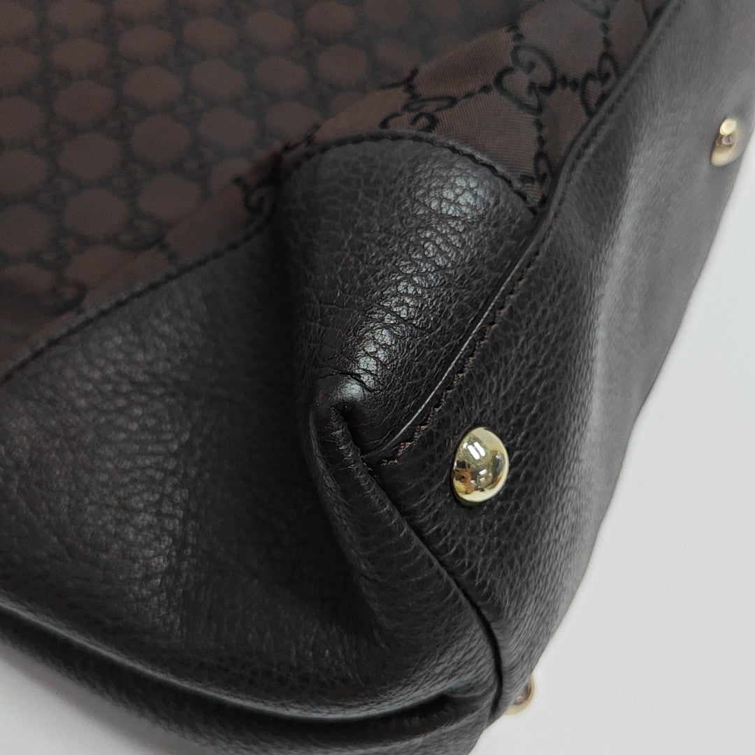 Monogram Nylon Tote Bag Brown