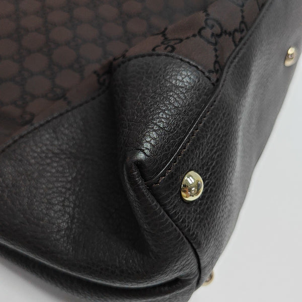 Monogram Nylon Tote Bag Brown