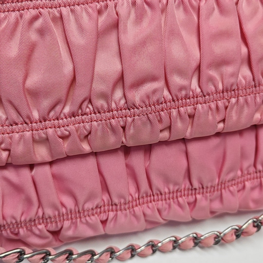 Quilted Nylon Shoulder Bag Red