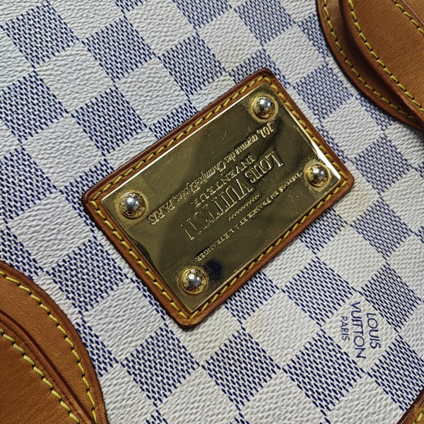 HAMPSTEAD MM Damier Azur Coated Canvas White