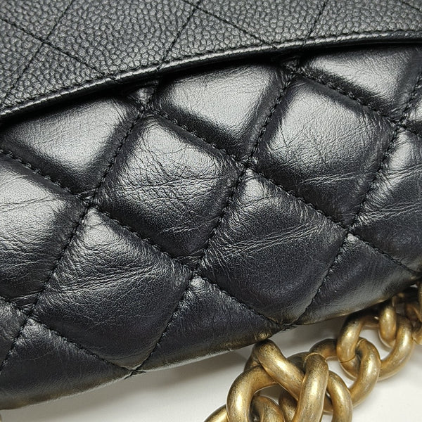 Quilted Calfskin Shoulder Bag Black