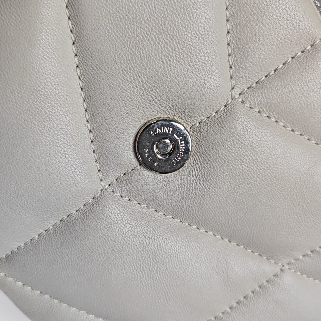 PUFFER Mini Chevron Lambskin White