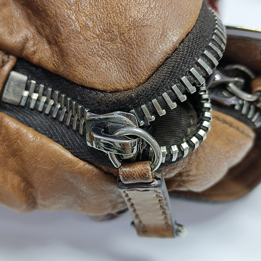 Lambskin Shoulder Bag Brown