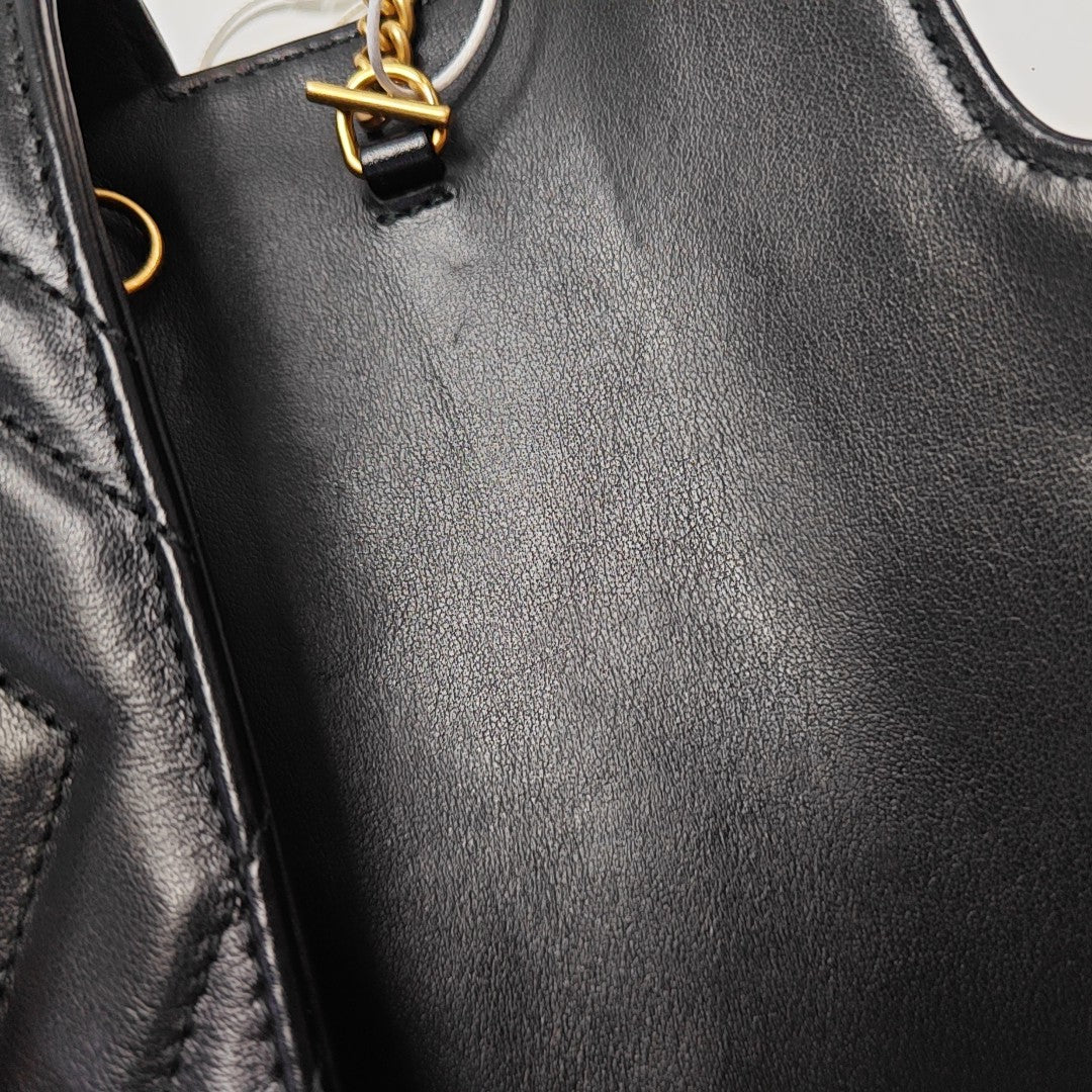 GG Marmont Mini Quilted Calfskin Black