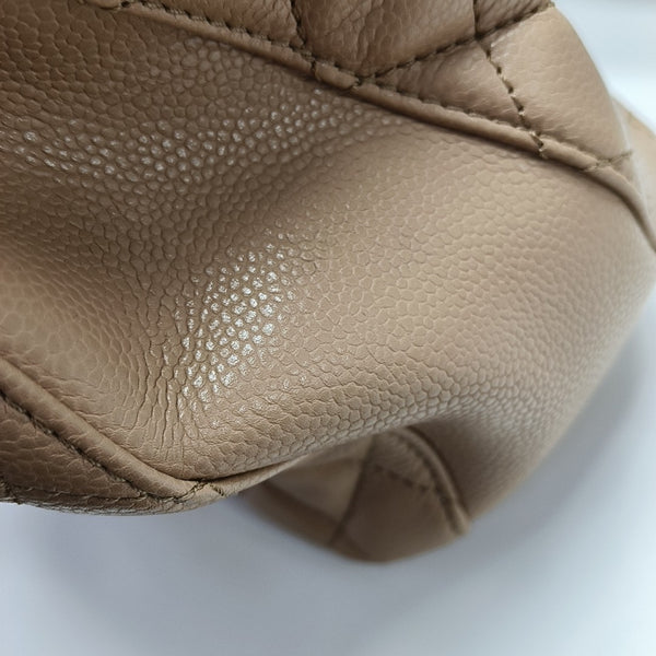 SHIVA Quilted Grained Calfskin Beige