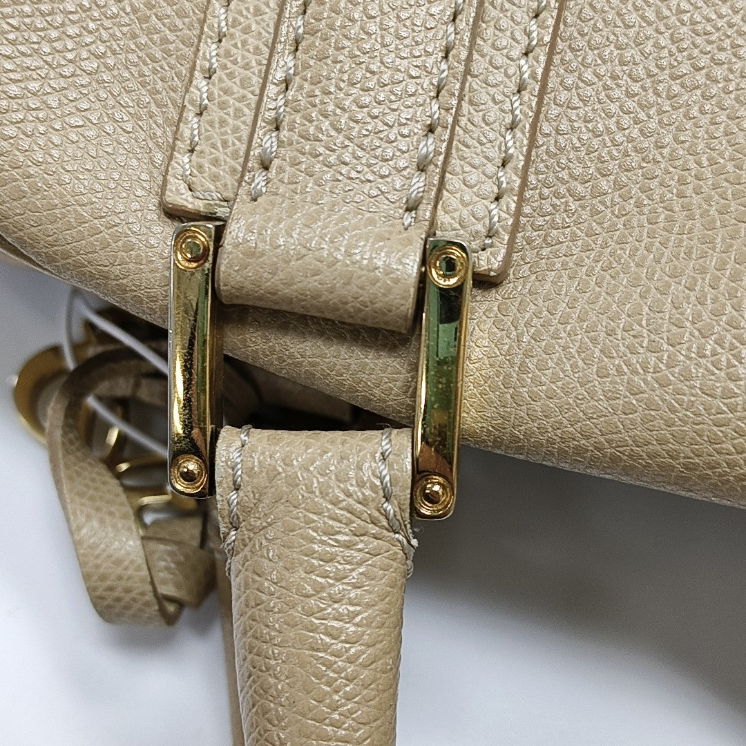 Calfskin Top Handle Bag Beige