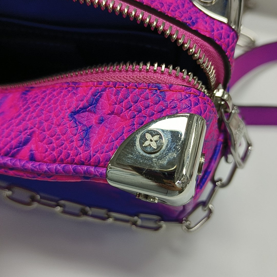 SOFT TRUNK Mini Calfskin Blue