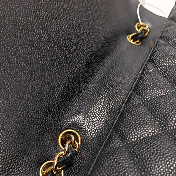 Large Quilted Grained Calfskin Black