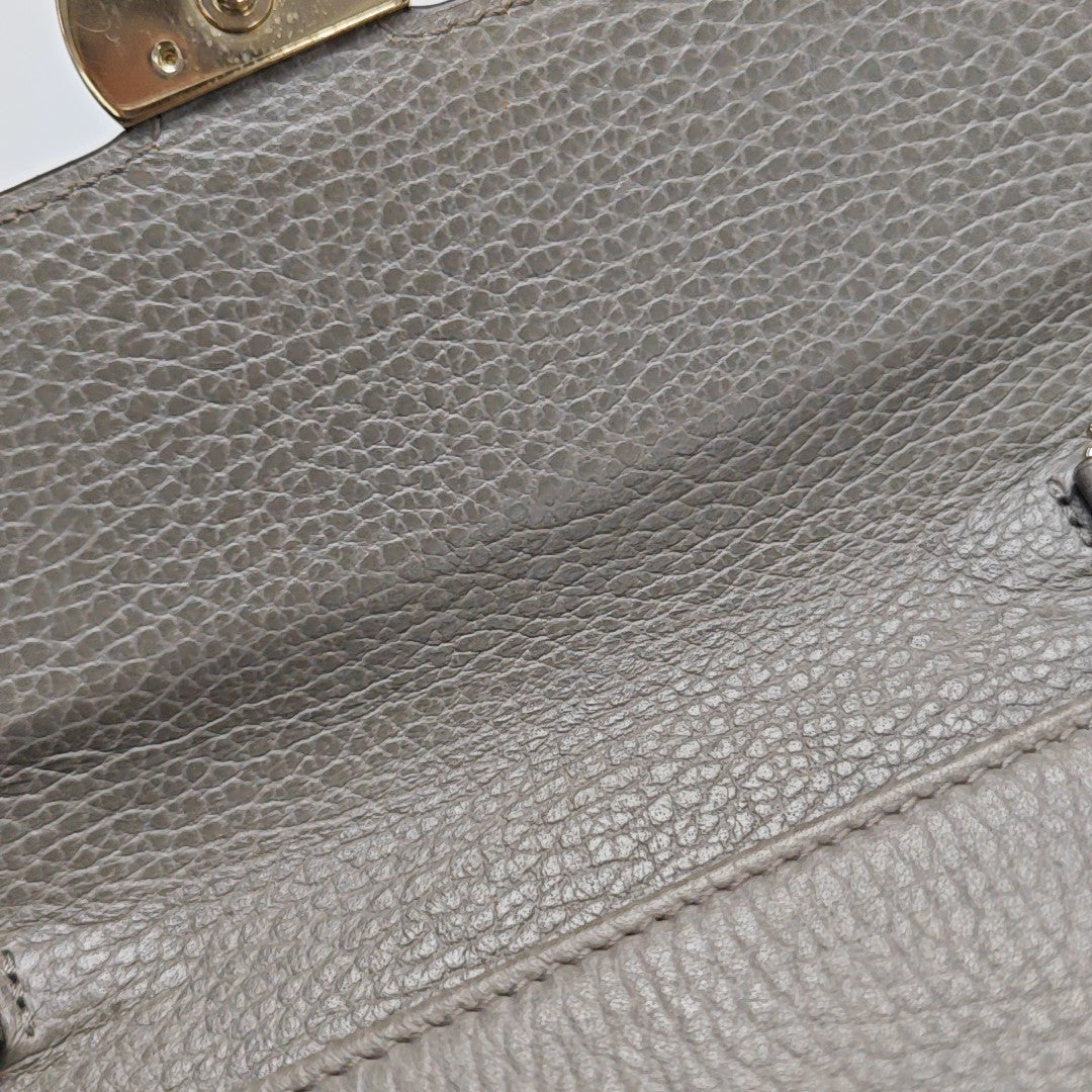 Interlocking G Small Calfskin Gray
