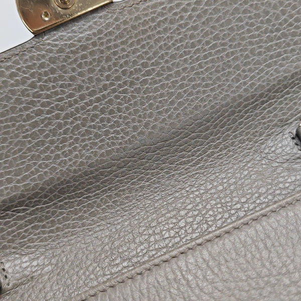 Interlocking G Small Calfskin Gray