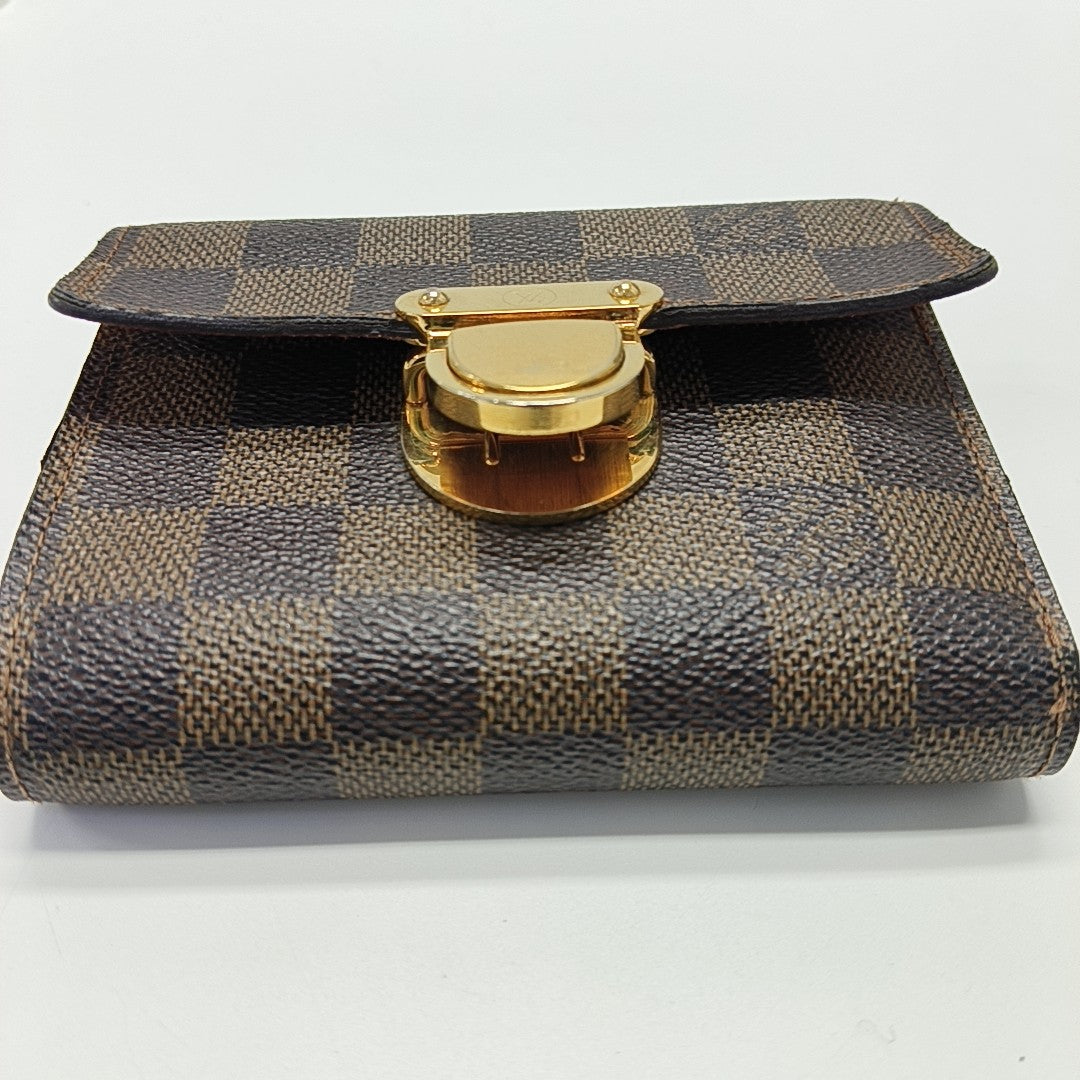 KOALA Damier Ebene Coated Canvas Brown Wallet