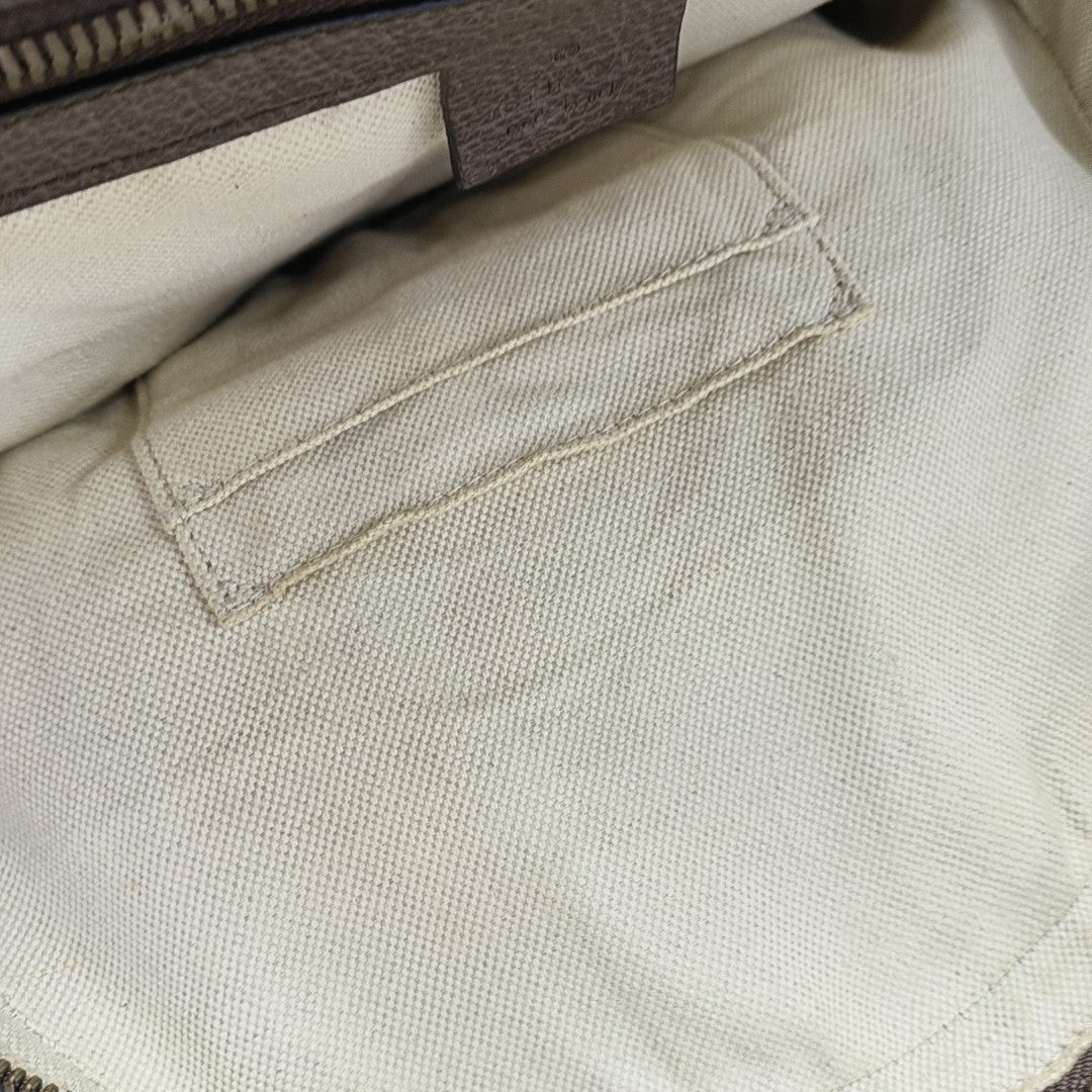 Ophidia Small Monogram Coated Canvas Beige
