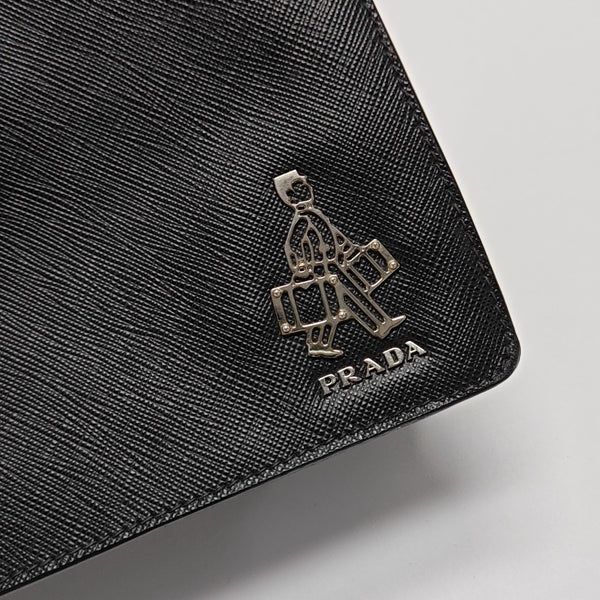 Saffiano Calfskin Clutch Black