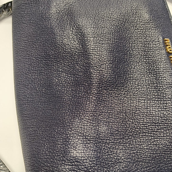 Calfskin Shoulder Bag Blue