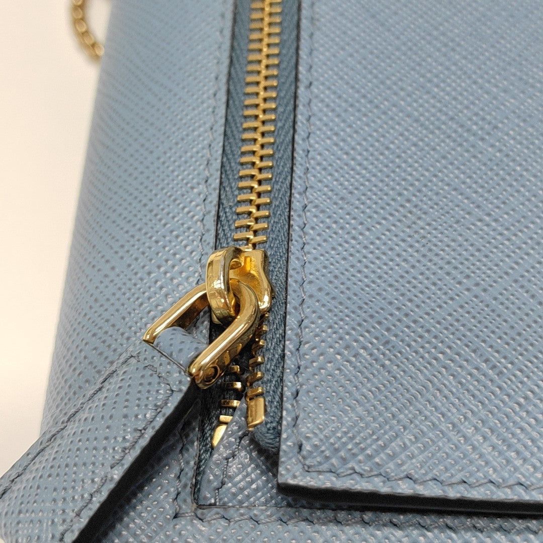 Saffiano Calfskin Shoulder Bag Blue