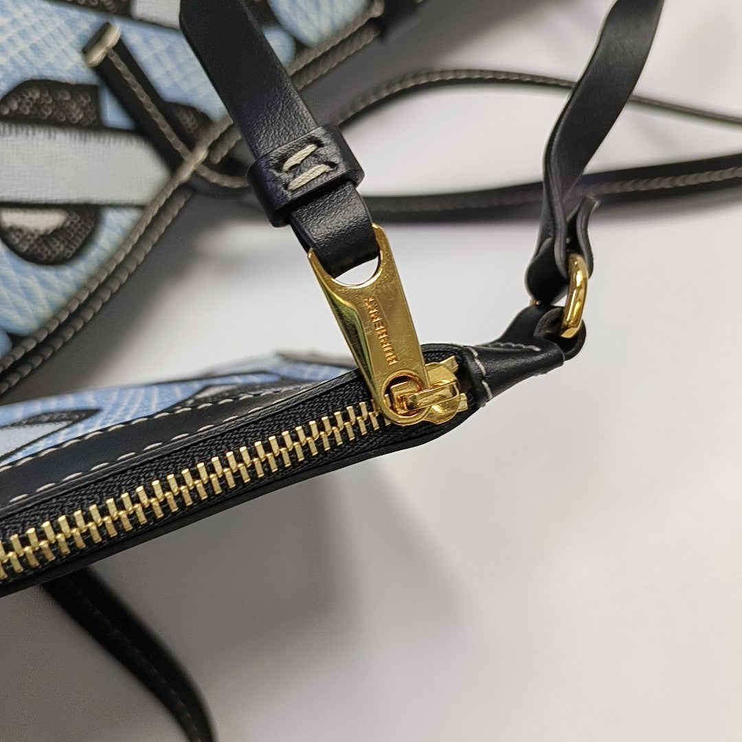 Beach Tote Coated Canvas Blue