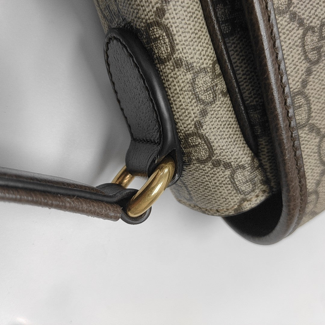 Ophidia Small Monogram Coated Canvas Beige