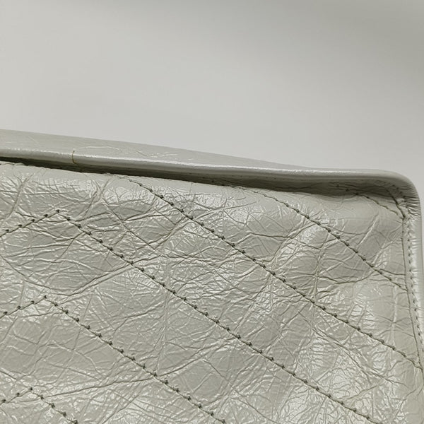 NIKI Medium Chevron Calfskin White