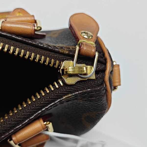 SPEEDY Nano Monogram Coated Canvas Brown