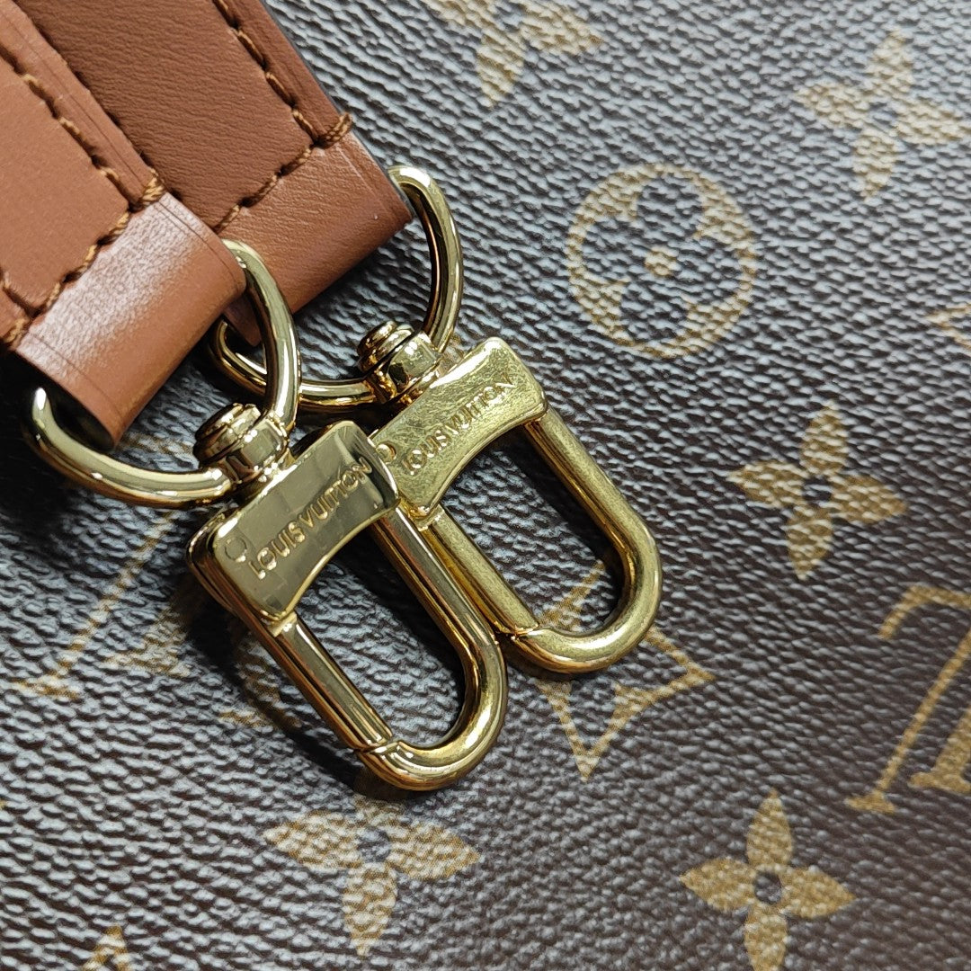 LOOP HOBO Monogram Coated Canvas Brown