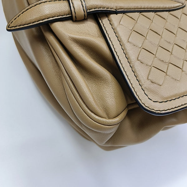 Lambskin Shoulder Bag Brown