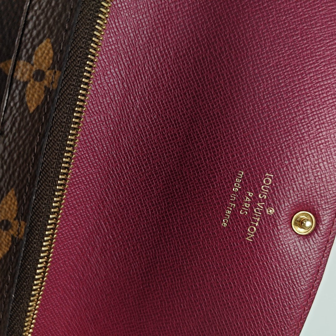 EMILIE Monogram Coated Canvas Brown Wallet