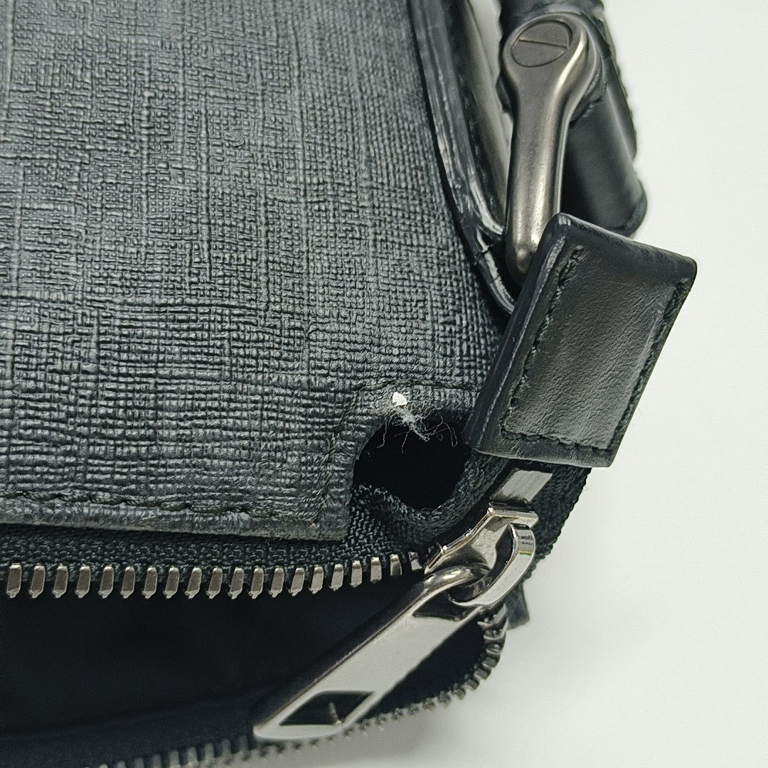 Boston Monogram Coated Canvas Black
