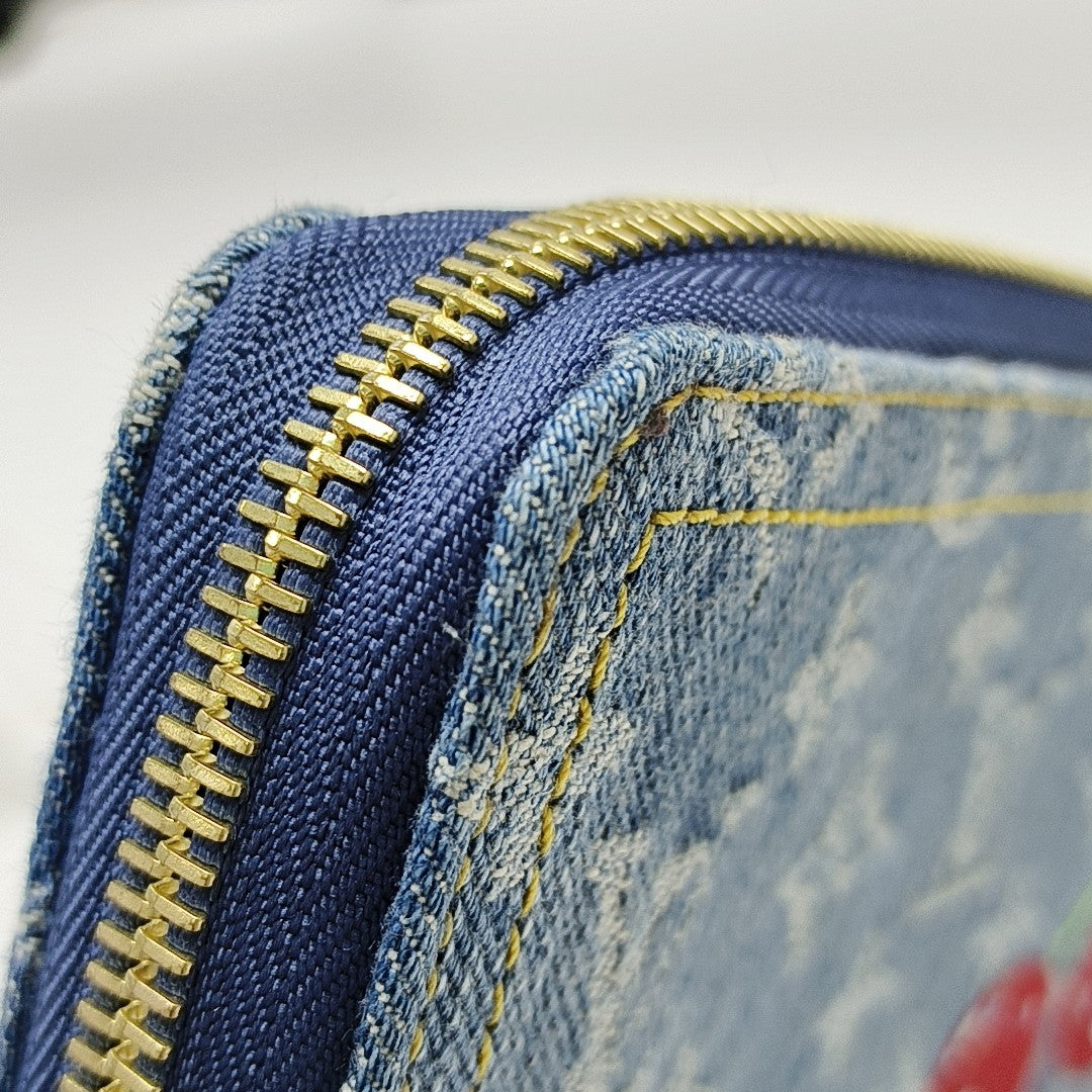 Monogram Fabric Wallet Blue