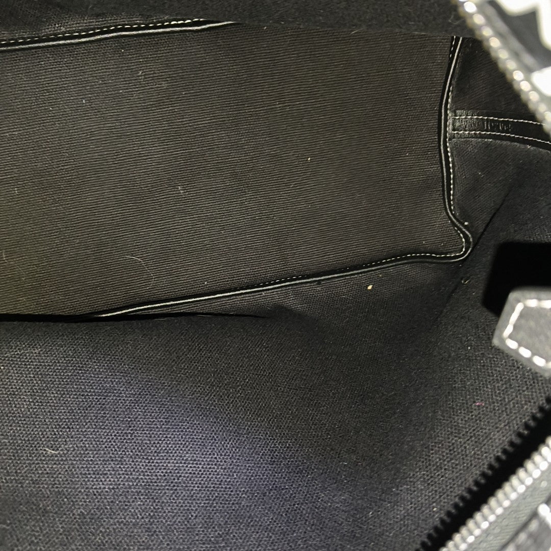 Coated Canvas Shoulder Bag Black