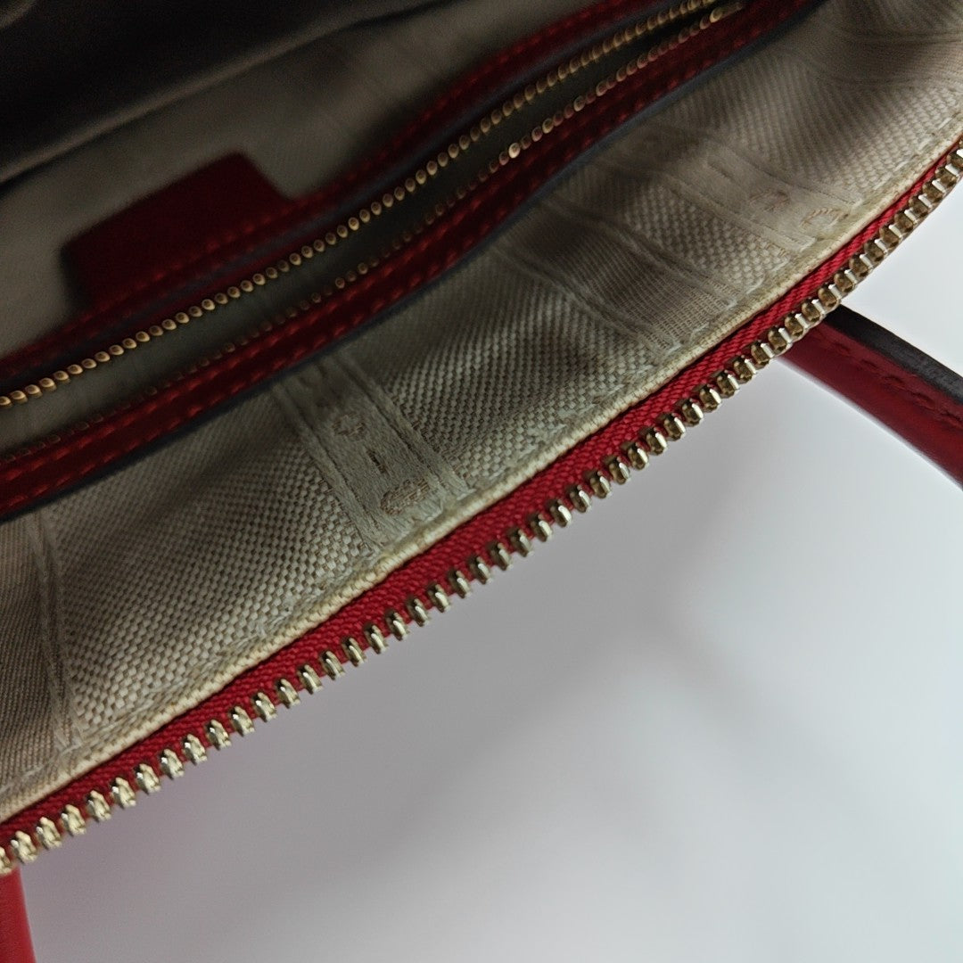 Calfskin Top Handle Bag Red